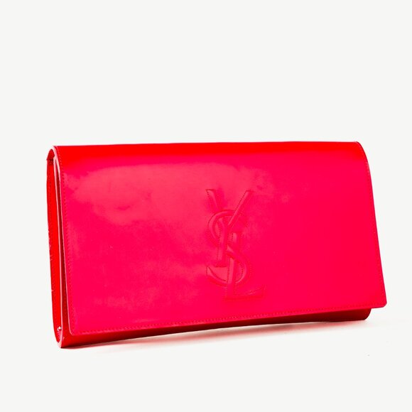 Saint Laurent Belle de Jour Clutch Pink Patent Leather Clutch - Picture 1 of 10